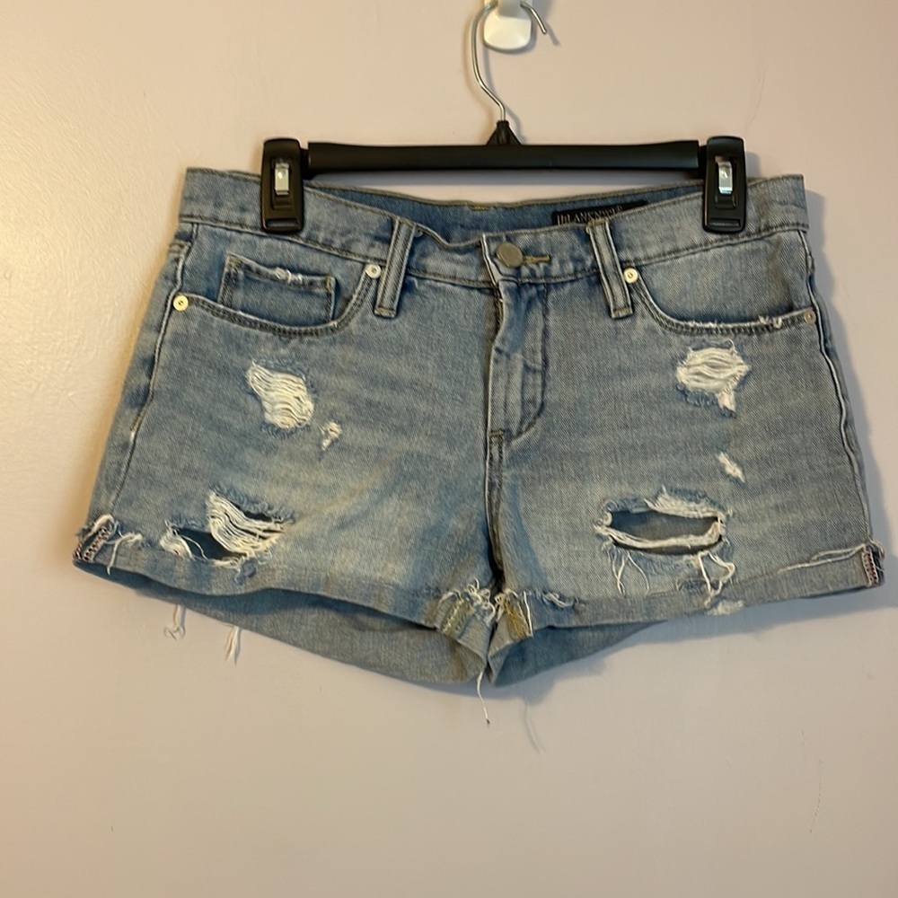 Blank NYC Tomboy Short Distressed Cuffed Raw Hem Denim Jean Shorts size 25